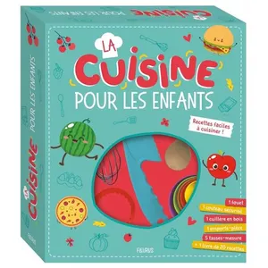 FLEURUS La Cuisine Pour Les Enfants - Coffret Avec 1 Livre De 20 Recettes + Des Accessoires De Cuisine pas cher