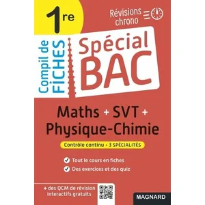 Magnard Maths + SVT + Physique-Chimie 1re: Tout le programme des 3 spécialités 1re en fiches visuelles pas cher