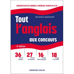 Armand Colin Tout l'anglais aux concours: Prépas commerciales et scientifiques, concours sciences Po et IEP pas cher