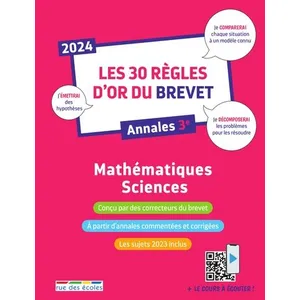Rue Des Ecoles Mathématiques-Sciences Les 30 règles d'or du brevet: Annales 3e pas cher
