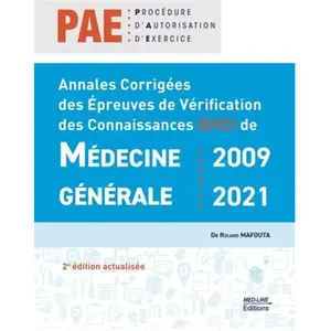Med-Line Annales Corrigées Des Épreuves De Vérification Des Connaissances (Evc) De Médecine Générale 2009-2021 pas cher