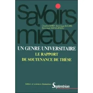Comparateur de prix : Presses Universitaires Du Septen-Trion Un Genre Universitaire : Le Rapport De Soutenance De Thèse