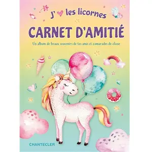 Chantecler J'aime les licornes - Carnet d'amitié pas cher