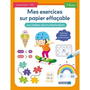 Chantecler Mes exercices sur papier effaçable - Les tables de multipli... pas cher