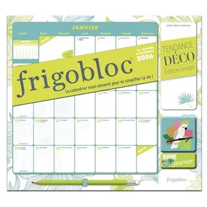 Frigobloc Mensuel 2026 Déco Végétal (de janv. à déc. 2026) pas cher