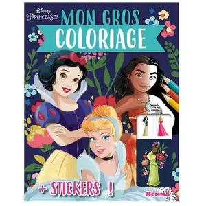 ISBN Hemma Mon gros coloriage Blanche-Neige, Cendrillon et Vaiana: Avec des stickers pas cher