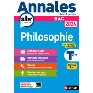 Annales ABC du BAC - Philosophie Tle - Sujets et corriges - Nathan pas cher