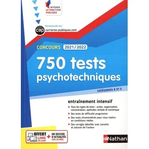 Nathan 750 Tests Psychotechniques Concours Catégories B Et C pas cher