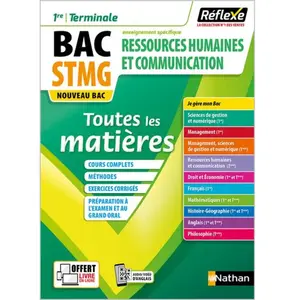 Nathan Ressources Humaines Et Communication 1re/Terminale Stmg - Toutes Les Matières pas cher