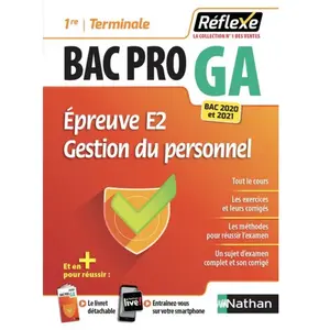 Nathan Gestion-Administration Préparation À L'épreuve E2 : Gestion Administrative Des Relations Avec Le Personnel Bac Pro Ga - Avec Un Livret Détachable