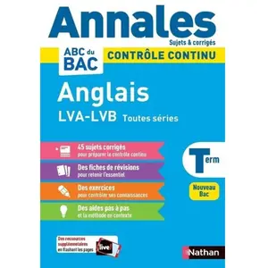 Nathan Anglais Lv1, Lv2 Et Lva Tle Toutes Séries pas cher