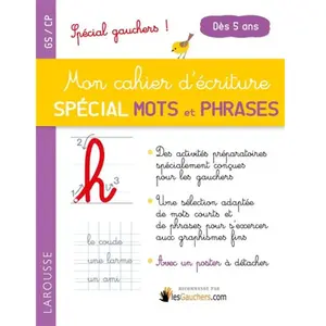 ISBN Larousse Mon Cahier D'écriture 1ers Mots Et Phrases Dès 5 Ans - Spécial Gauchers pas cher
