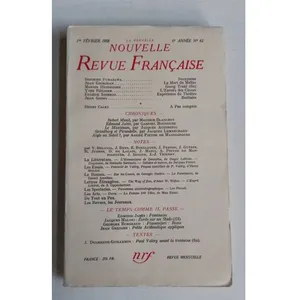 La Nouvelle Revue Française N° 62, Février 1958 pas cher