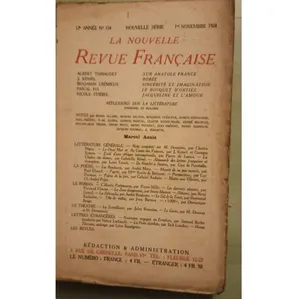 La Nouvelle Revue Française (1908-1943) N° 134 Novembre 1924 pas cher