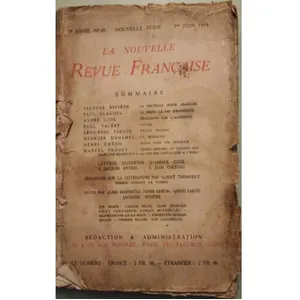 La Nouvelle Revue Française (1908-1943) N° 69 Juin 1919 pas cher