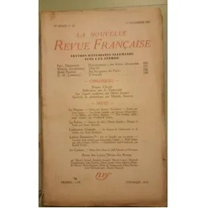 La Nouvelle Revue Française (1908-1943) N° 218 Novembre 1931 pas cher