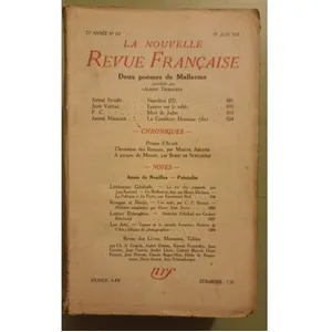 La Nouvelle Revue Française (1908-1943) N° 237 Juin 1933 pas cher