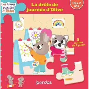 Bordas La drôle de journée d'Olive: 5 puzzles de 9 pièces pas cher