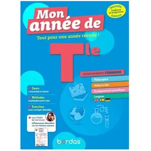 Comparateur de prix : Bordas Mon Année de Tle Enseignements communs: Tout pour une année réussie !