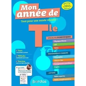 ISBN Bordas Mon Année De Tle Spécialités Scientifiques, Enseignements Communs + Options pas cher