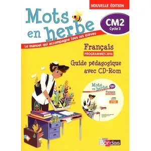 Bordas Français Cm2 Mots En Herbe - Guide Pédagogique (1 Cd-Rom) pas cher