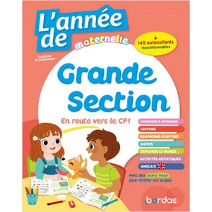 ISBN Bordas L'année De Grande Section - Avec 140 Autocollants Repositionnables pas cher