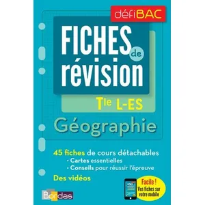 Bordas Géographie Tle L-Es - Fiches De Révision pas cher