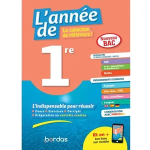 Bordas L'année De 1re - Spécialités De Sciences Humaines/Maths pas cher