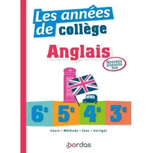 ISBN Bordas Les Années De Collège Anglais 6e, 5e, 4e, 3e pas cher