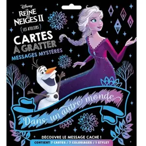 Hachette Disney Cartes À Gratter Messages Mystère La Reine Des Neiges Ii Dans Un Autre Monde - Les Ateliers - Avec 7 Cartes, 7 Coloriages, 1 Stylet pas cher
