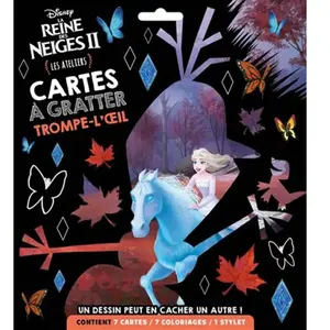 Hachette Disney Cartes À Gratter Trompe-L'oeil La Reine Des Neiges - Les Ateliers - Avec 7 Cartes, 7 Coloriages Et 1 Stylet pas cher