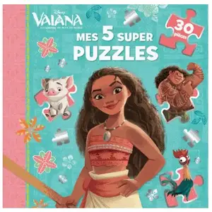 Hachette Jeunesse Vaiana - Mes 5 Super Puzzles (30 Pièces) pas cher