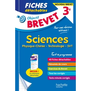 ISBN Hachette Education Fiches Détachables Sciences 3e - Physique-Chimie, Technologie, Svt pas cher