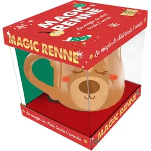 HACHETTE Mug Magique Renne: La magie de Noël toute l'année. Coffret avec 1 mug et 1 livret pas cher