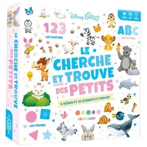 Hachette Disney Le Cherche et Trouve des petits: Les couleurs, les formes, les chiffres et les lettres, 8 scènes et 80 éléments à trouver pas cher