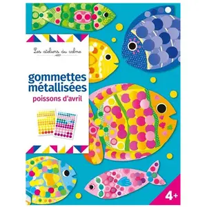 Deux Coqs d'or Gommettes métallisées poissons d'avril: Avec 3 planches de gommettes métallisées, 6 poissons à décorer pas cher