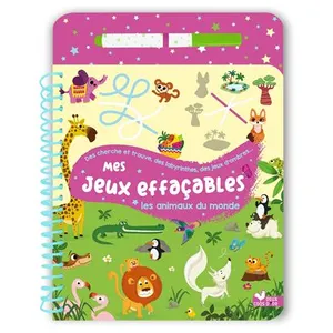 Deux Coqs d'or Mes Jeux Effaçables Les Animaux Du Monde - Avec 1 Feutre Effaçable