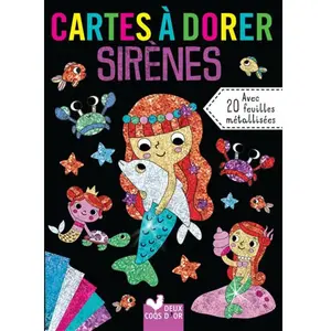 Cartes À Dorer Sirènes - Avec 20 Feuilles Métallisées pas cher