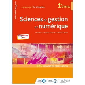 ISBN Hachette Education Sciences De Gestion Et Numérique 1re Stmg En Situation pas cher