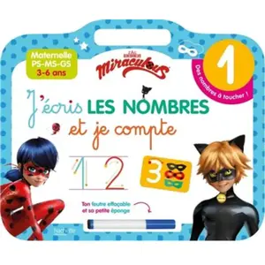 Hachette Education Miraculous J'écris les nombres et je compte: Maternelle PS-MS-GS. Avec un feutre effaçable pas cher