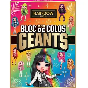 Hachette Jeunesse Mon bloc de colos géants Rainbow High: Grand bloc de coloriage pas cher
