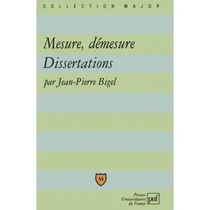 ISBN Puf Mesure, démesure: Dissertations pas cher