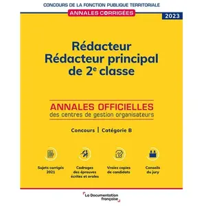 Documentation Francaise Rédacteur, rédacteur principal de 2e classe: Concours - Catégorie B pas cher