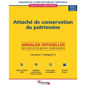 Documentation Francaise Attaché De Conservation Du Patrimoine - Concours Externe, Interne Et 3e Concours Catégorie A pas cher