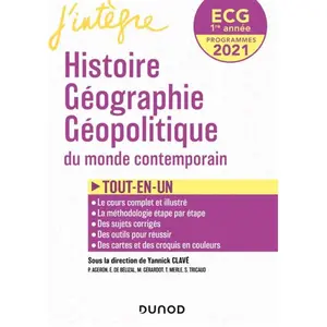 Comparateur de prix : Dunod ECG 1re année Histoire Géographie Géopolitique - 2021 - Tout-en-...