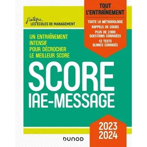 Dunod Score Iae-Message - Tout L'entraînement pas cher
