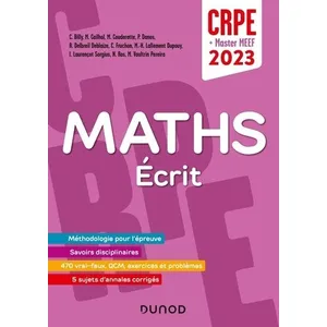 Dunod Mathématiques Ecrit - Crpe + Master Meef pas cher