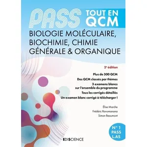 Ediscience PASS Tout en QCM Biologie moléculaire, Biochimie, Chimie gé... pas cher