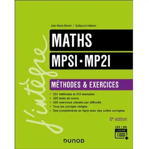 Comparateur de prix : Dunod Maths Mpsi-Mp2i - Méthodes Et Exercices