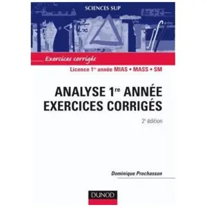 Dunod Analyse 1ère Année - Exercices Corrigés pas cher